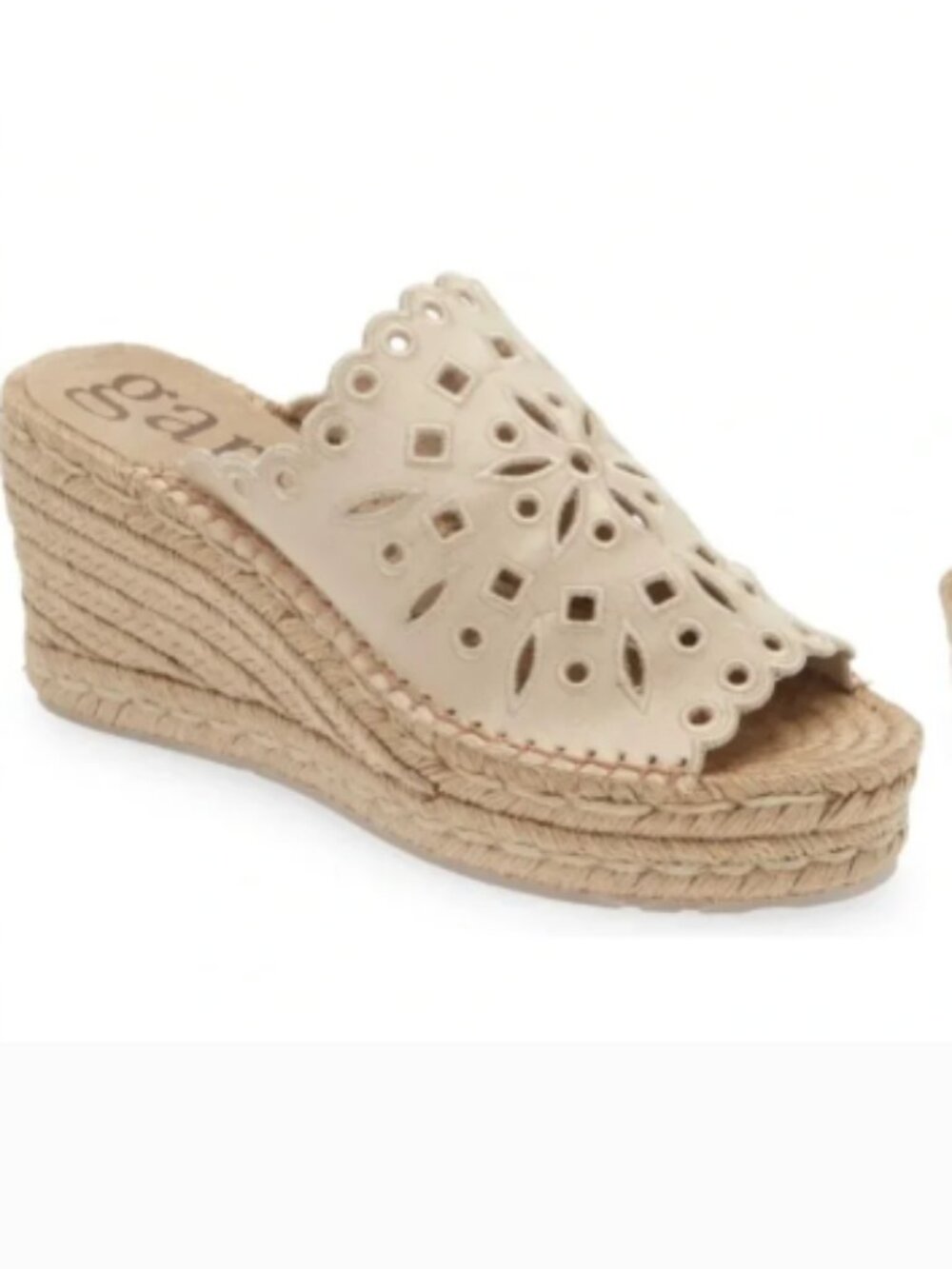 Pedro Garcia Onix Satin Wedges Cutout Perforated Slip-On Slides Size 40.5 10